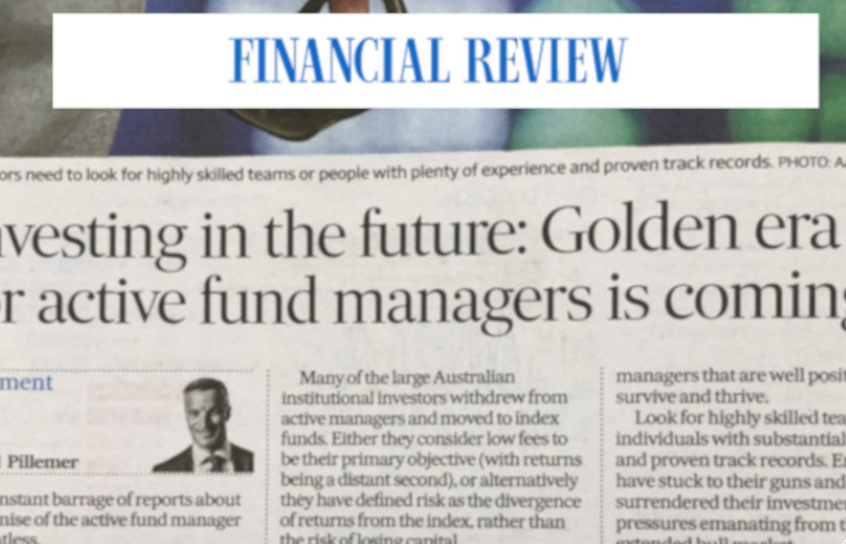 A golden era for active managers is coming (AFR) A golden era for active managers is coming (AFR)